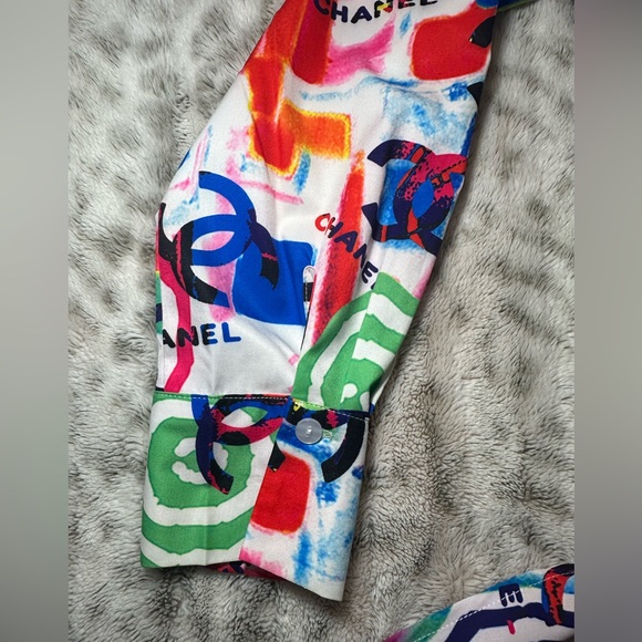 Chanel Colorful Logo Print Blouse - Picture 8 of 16